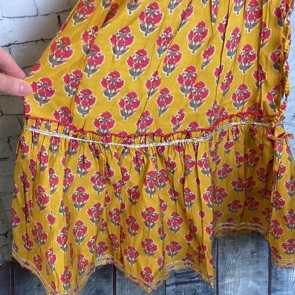 BIBA Girls NWT Yellow Poly Viscose Straight Printed Kurta Sharara Set 8-9 Formal - Picture 12 of 15